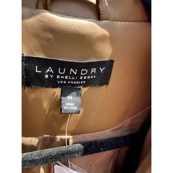 Laundry by Shelli Segal Pleather Brown Jacket Size Medium - Picture 3 of 5